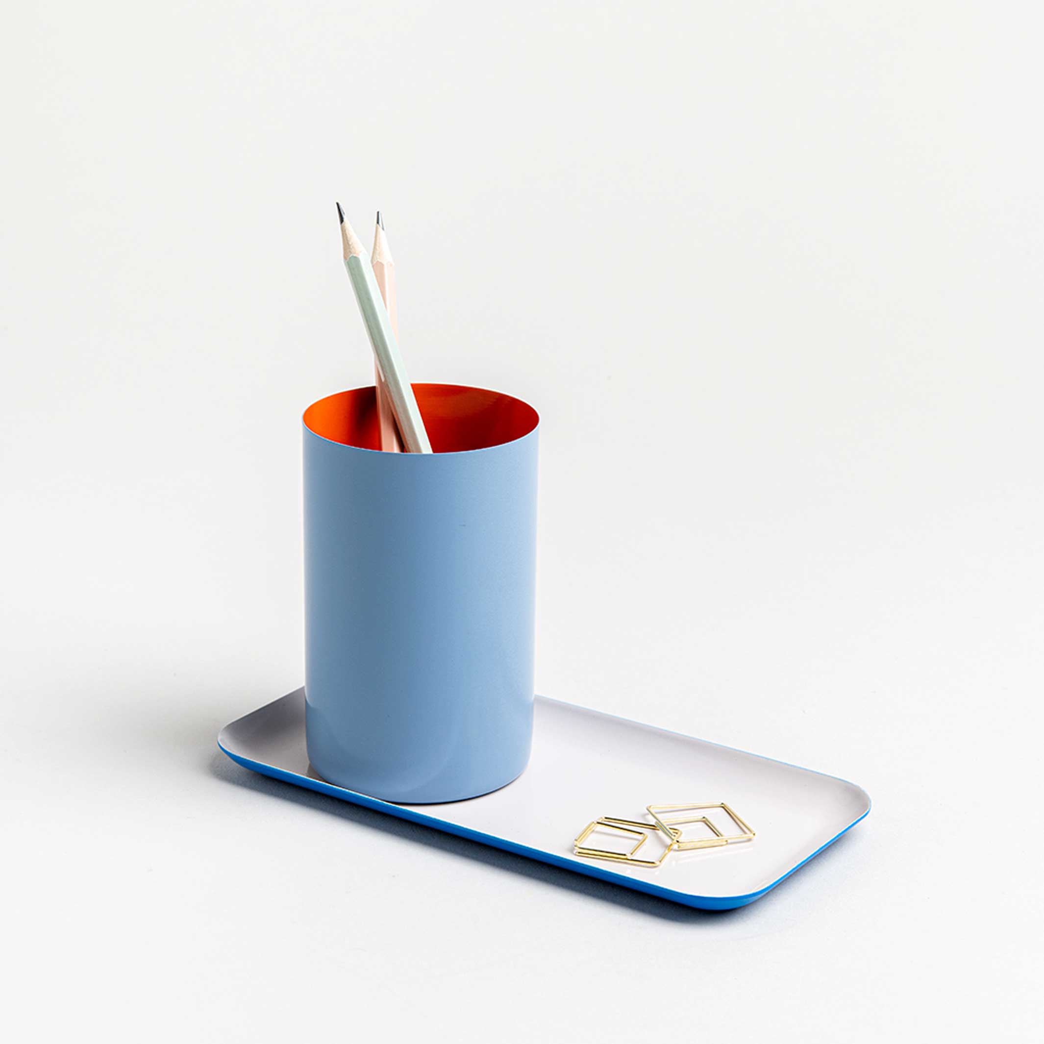 TWO TONE - steelblue-orange Metal TRAY - Two Tone Collection | Somewhere