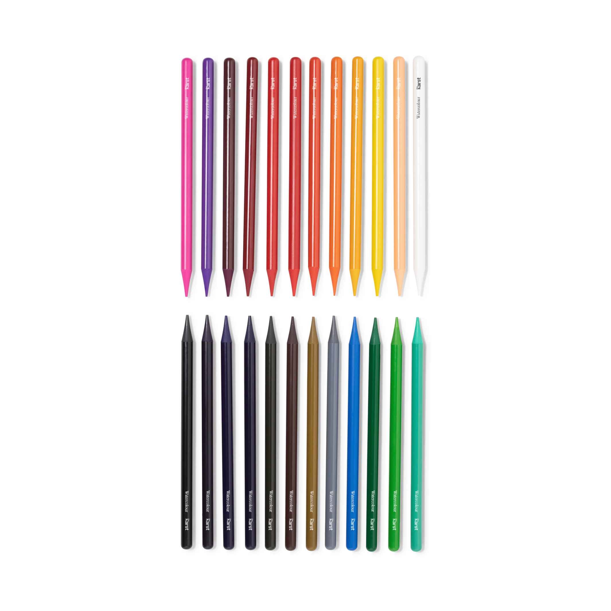 WOODLESS WATERCOLOUR PENCILS - holzfreies Graphit-BLEISTIFT-SET - 24er Set | Karst Stone Paper