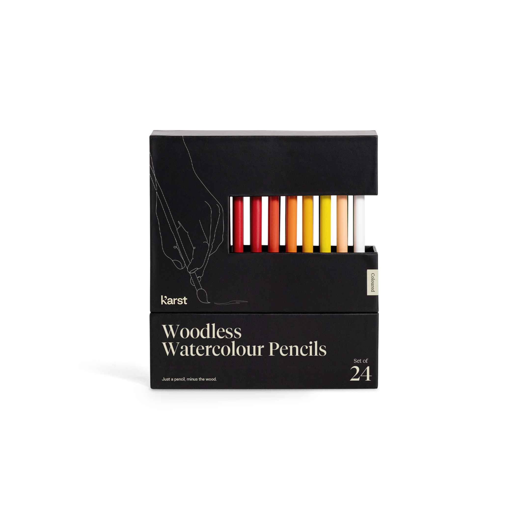 WOODLESS WATERCOLOUR PENCILS - holzfreies Graphit-BLEISTIFT-SET - 24er Set | Karst Stone Paper