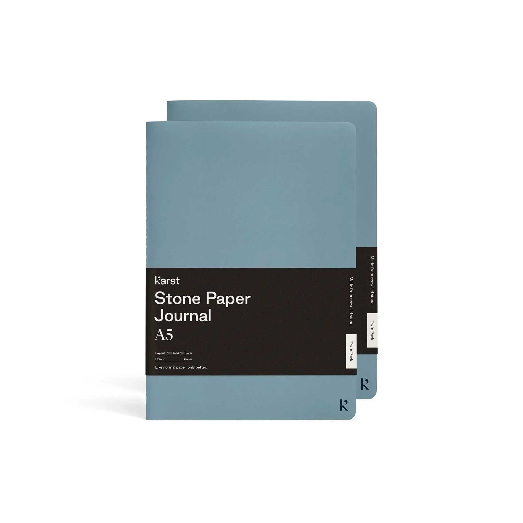 Softcover JOURNALS | Twin Pack  | A5 lined & blank | Karst Stone Paper