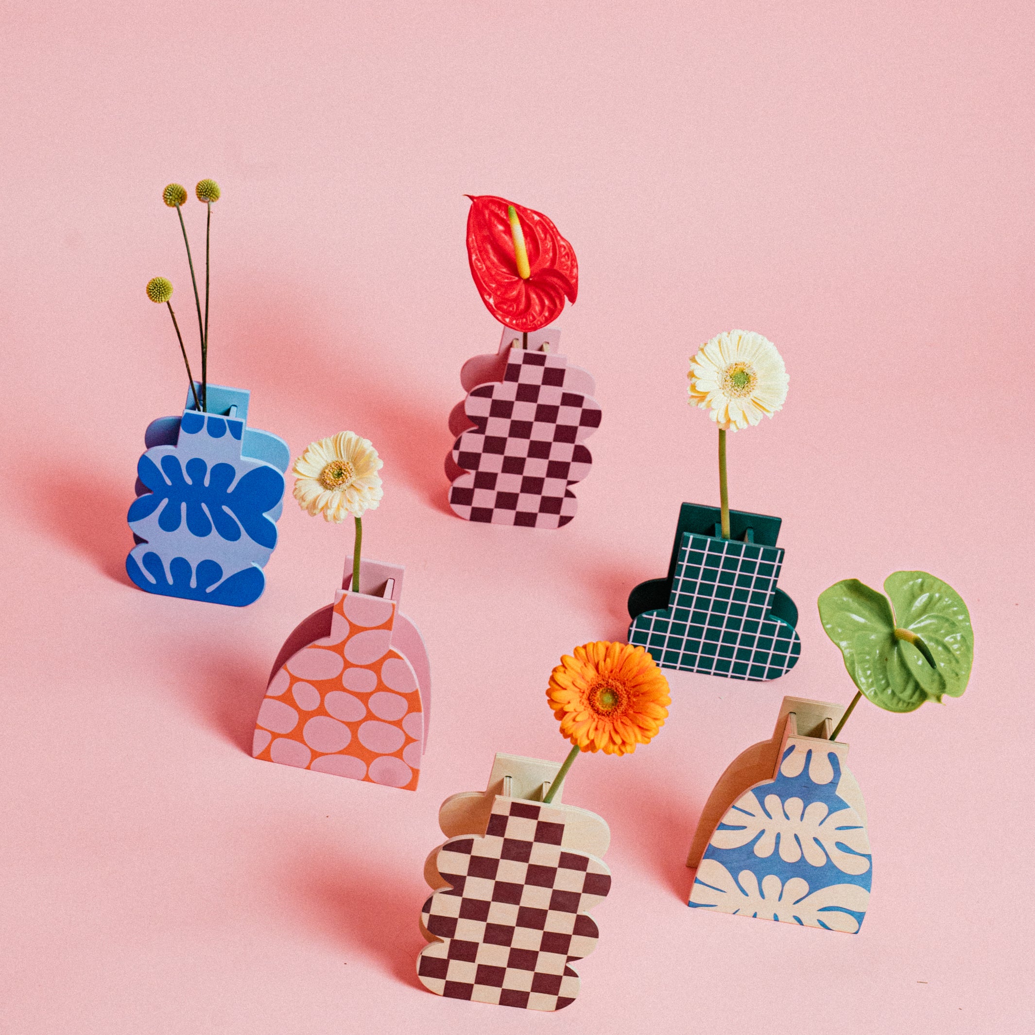 PINK STONES - Vase aus Holz - mit Glaseinsatz | milin