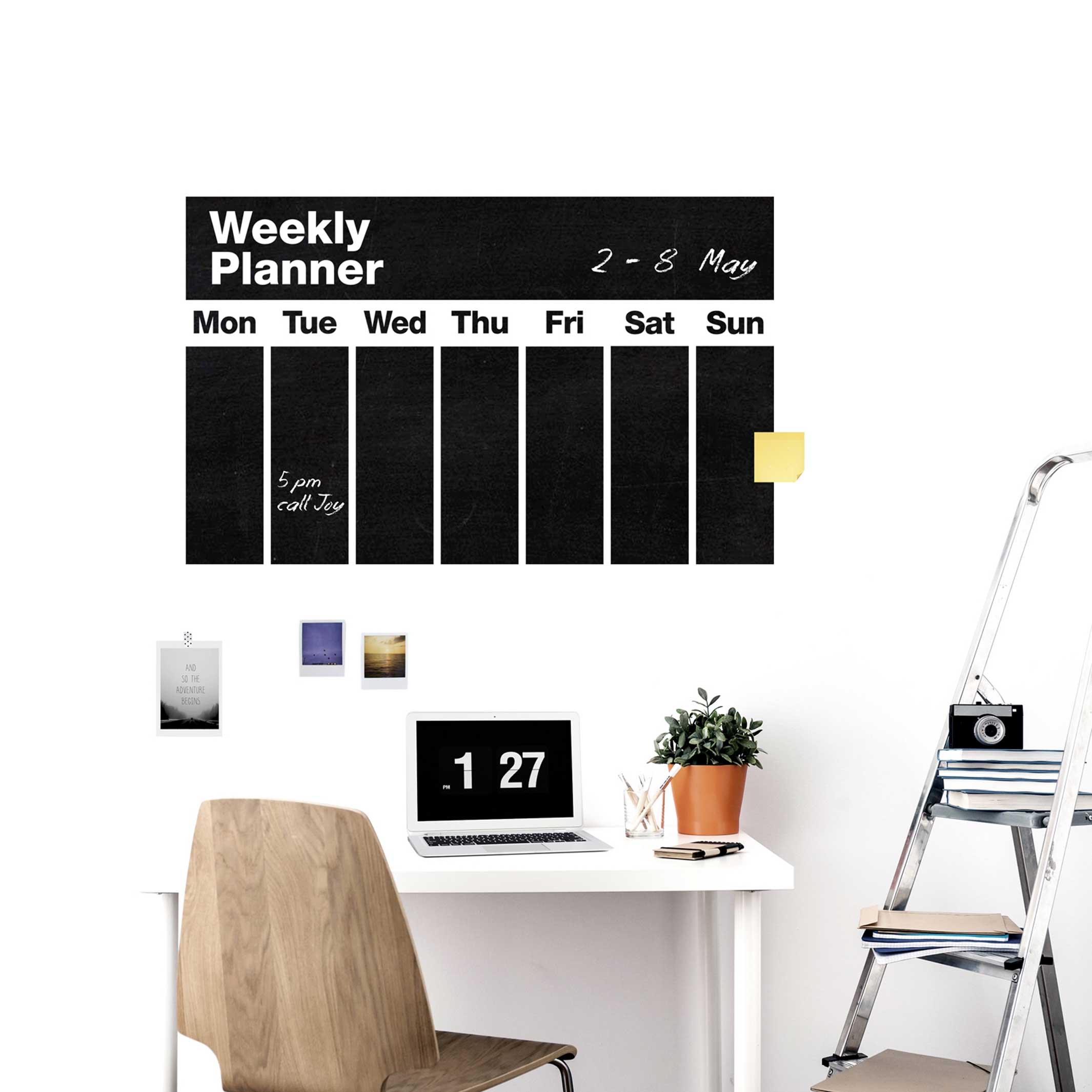 WEEKLY PLANNER - beschreibbarer Wochen-Planer Tafel-Aufkleber - 80x50 cm | WEEW Smart Design