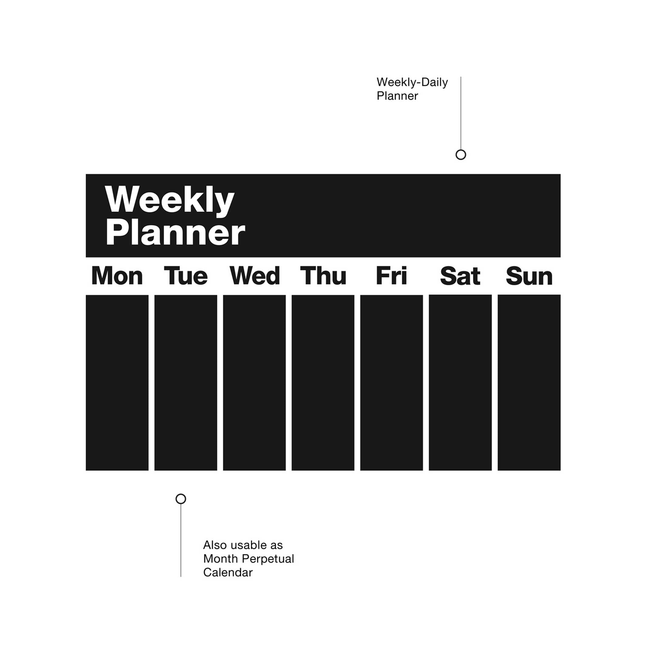 WEEKLY PLANNER - beschreibbarer Wochen-Planer Tafel-Aufkleber - 80x50 cm | WEEW Smart Design