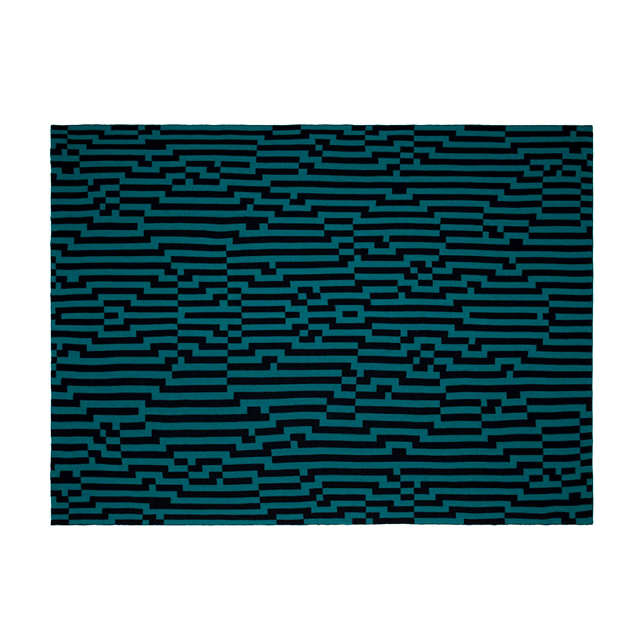 BITMAP ZOOM IN 4 | mintgrün & schwarze TAGESDECKE | 180x140 cm | 100% Merino Wolle | Cristian Zuzunaga