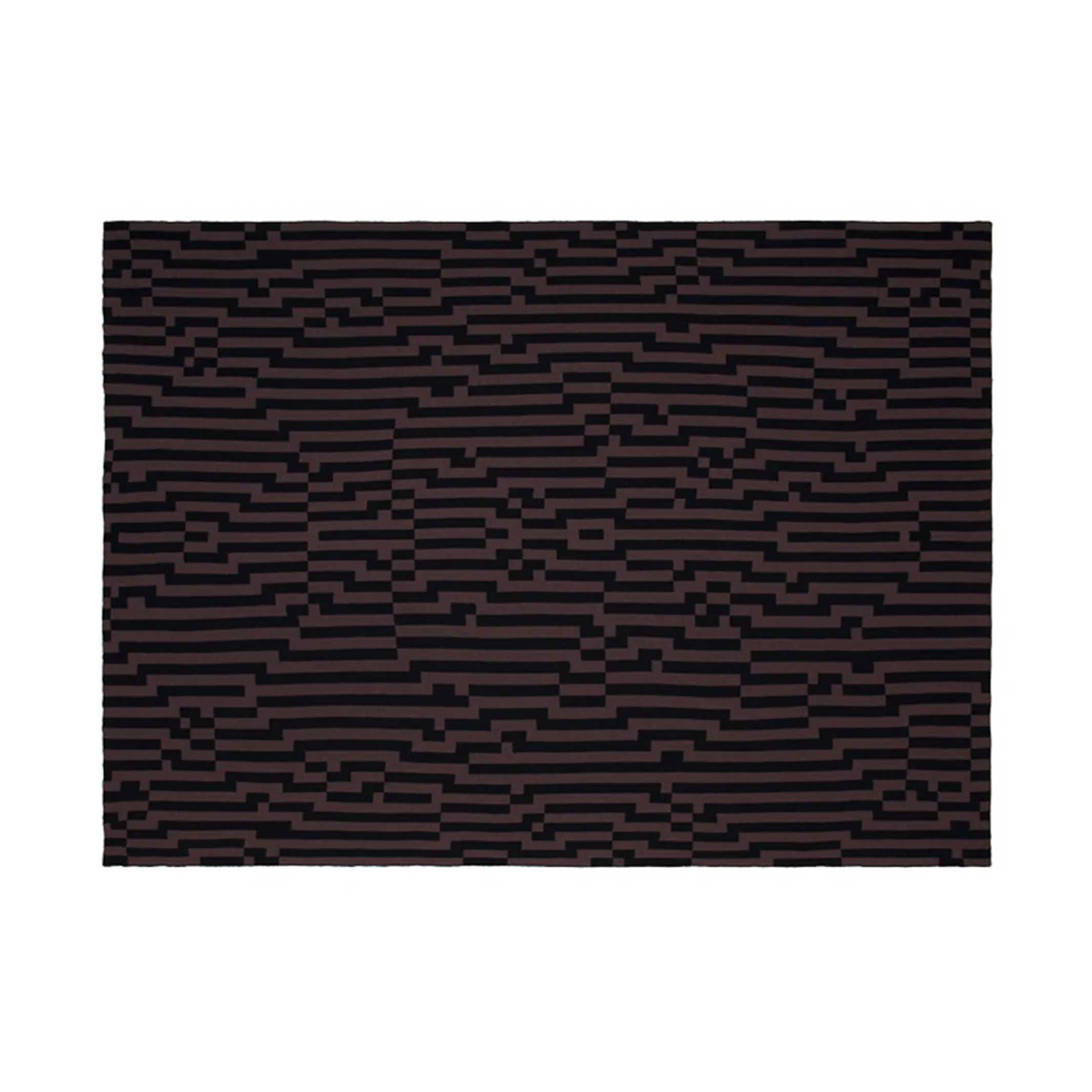 BITMAP ZOOM IN 6 | Braun & schwarze TAGESDECKE | 180x140 cm | 100% Merino Wolle | Cristian Zuzunaga