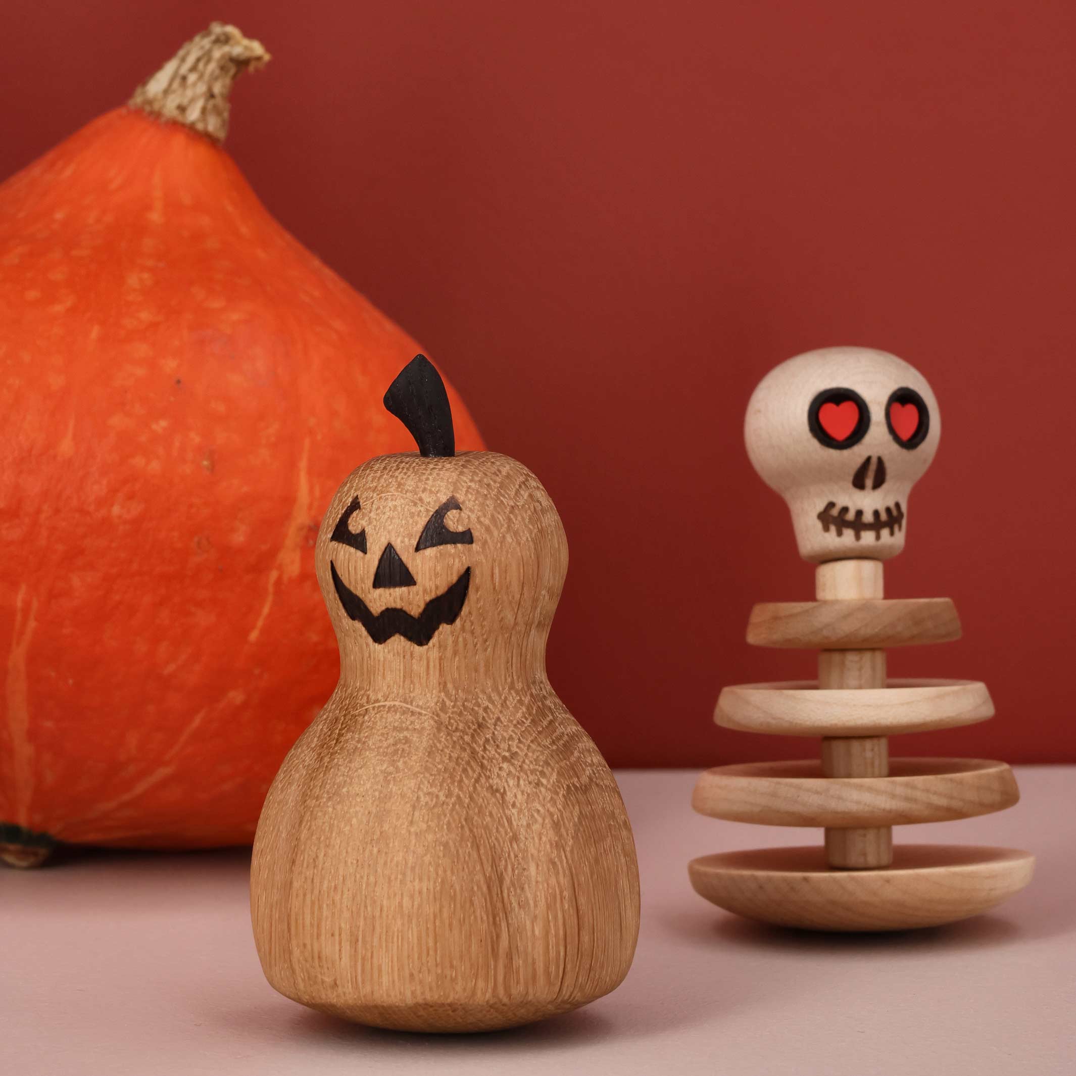 THE PUMPKIN - Decorative wooden Halloween Figurine - 10 cm high - Thor Høy | Spring Copenhagen