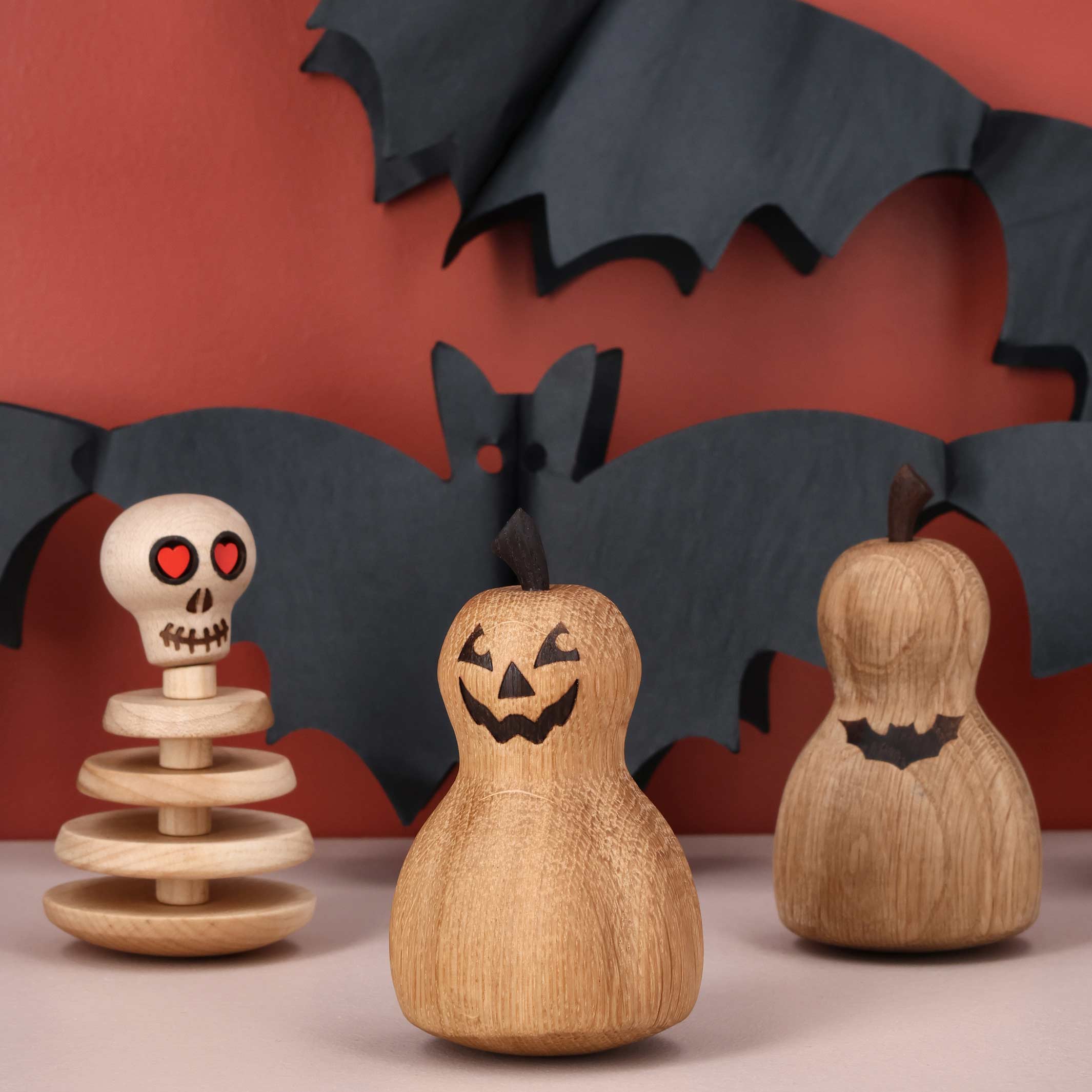 THE PUMPKIN - Decorative wooden Halloween Figurine - 10 cm high - Thor Høy | Spring Copenhagen