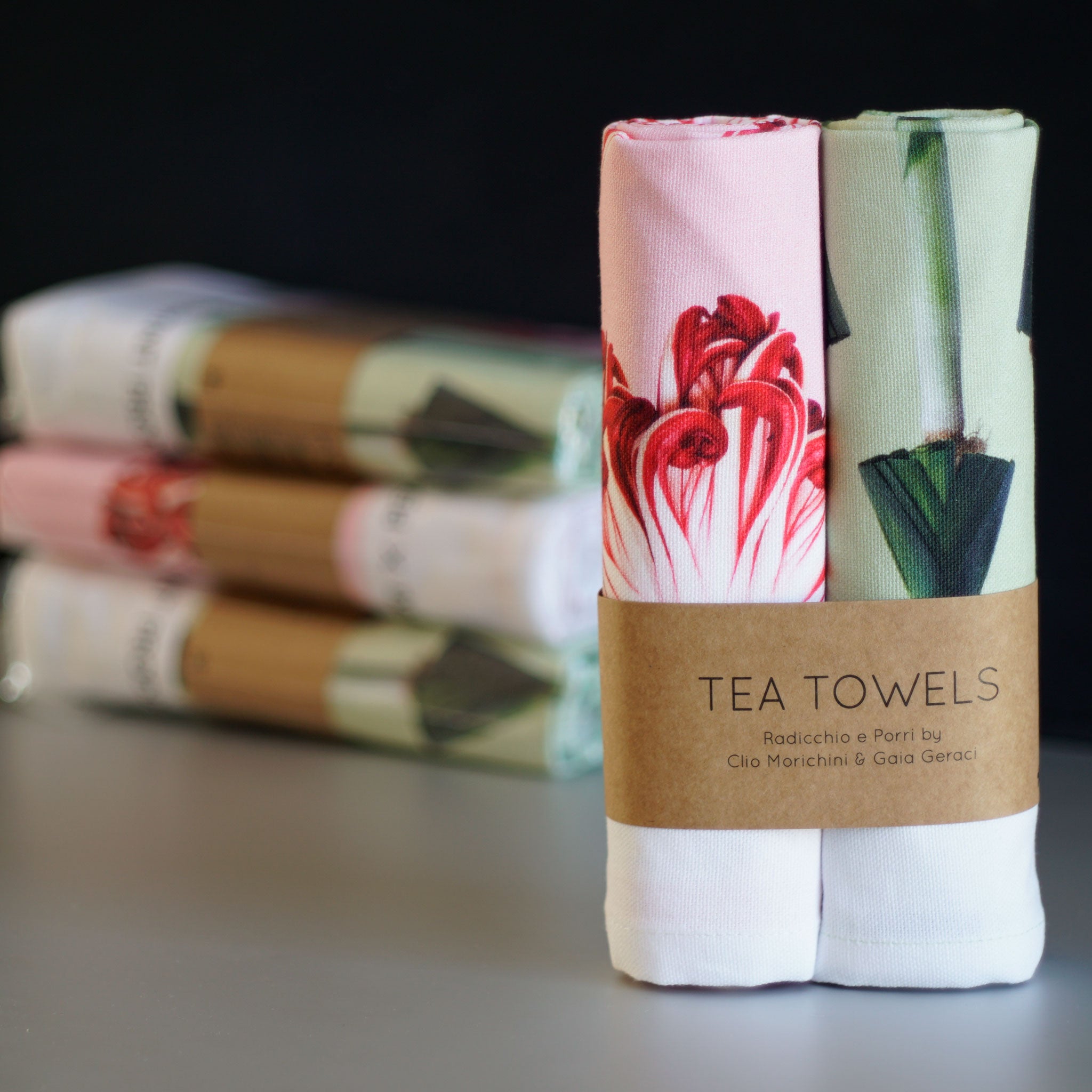 RADICCHIO & PORRI | Cotton TEA TOWELS | Set of 2 | Roman Luyken |  Peppermint Products