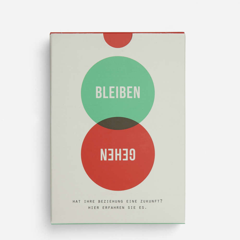 BLEIBEN ODER GEHEN? | CARD SETto  decide whether your relationship has a future | German Edition | The School of Life