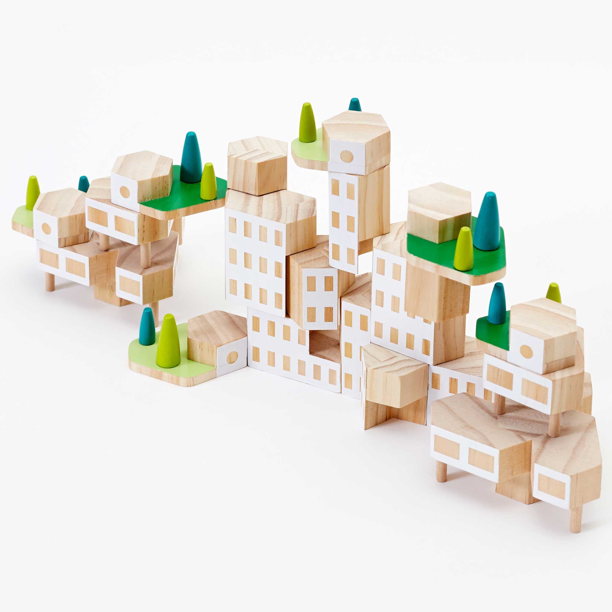 BLOCKITECTURE® | GARDEN CITY Mega Set | Holz Architektur BAUSTEINE | James Paulius | Areaware
