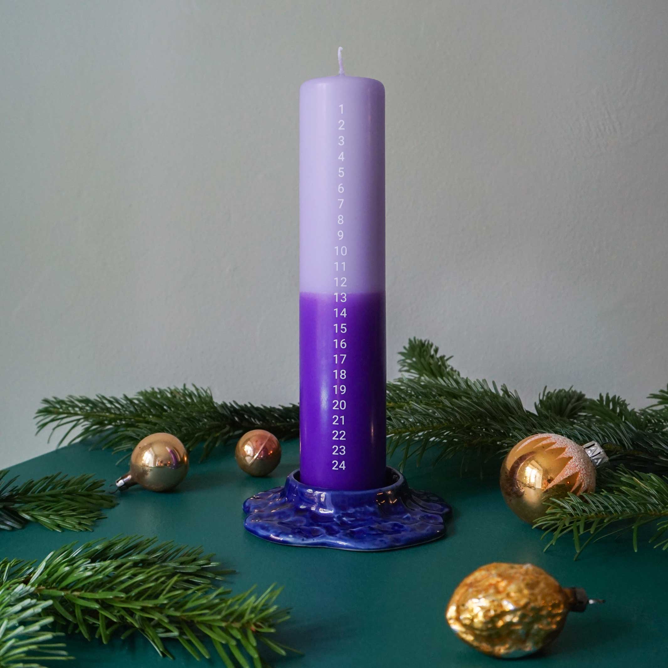 CALENDAR LIGHT NO. 4 | Advent & Weihnachts-Countdown KERZE | lavendel violett | FindersKeepers