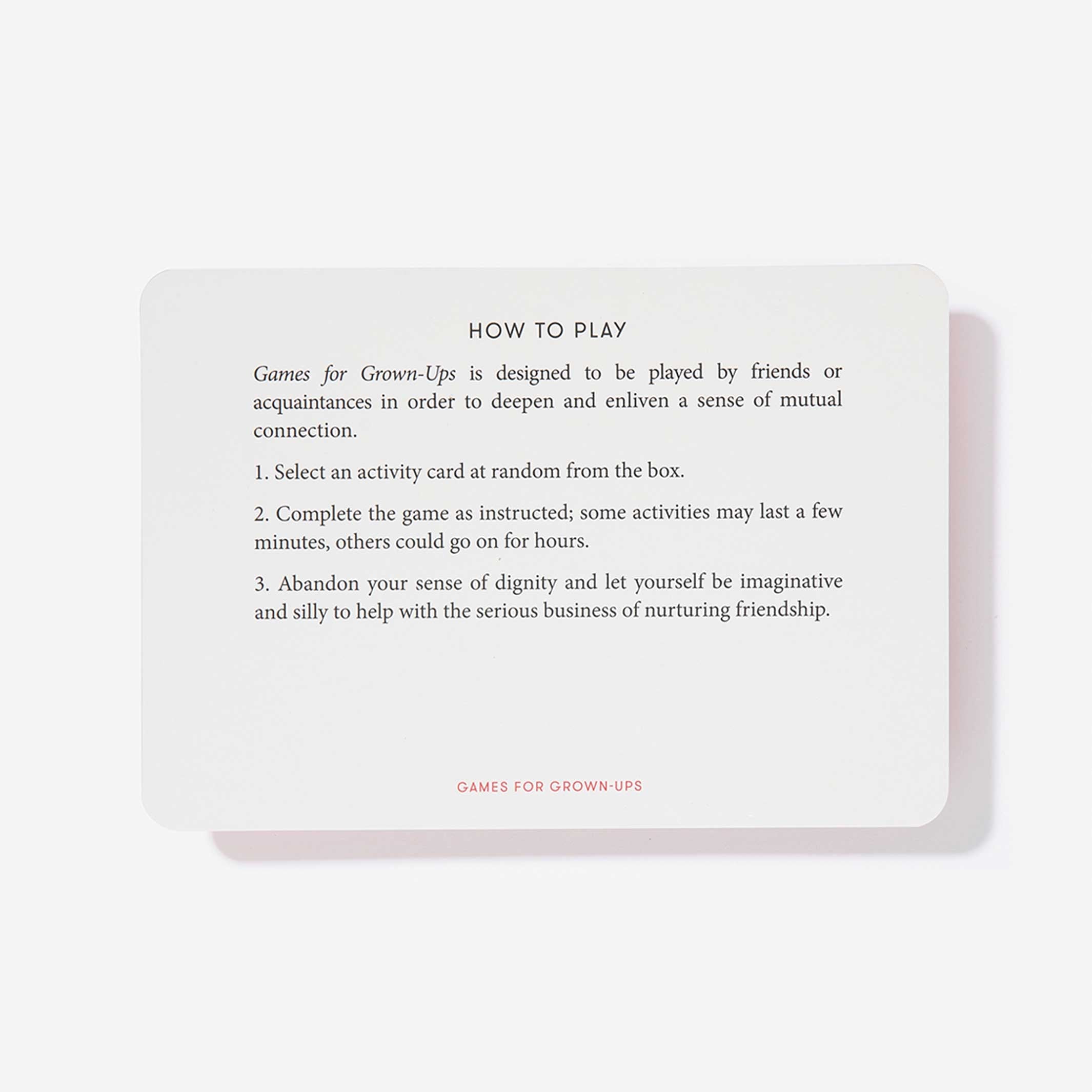 GAMES FOR GROWN-UPS | Set of 40 cards | English Edition | The School of Life