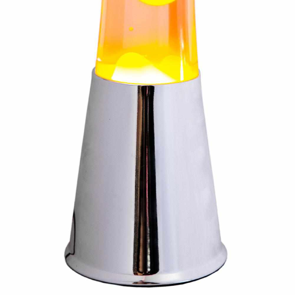 LAMPE LAVAL, LAMPE LAVAL, Base chromée avec lave ambrée