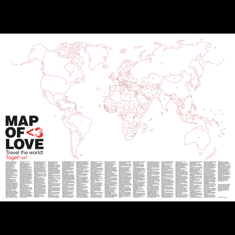 Map of Love | WELTKARTE für Liebende | Awesome Maps - Charles & Marie