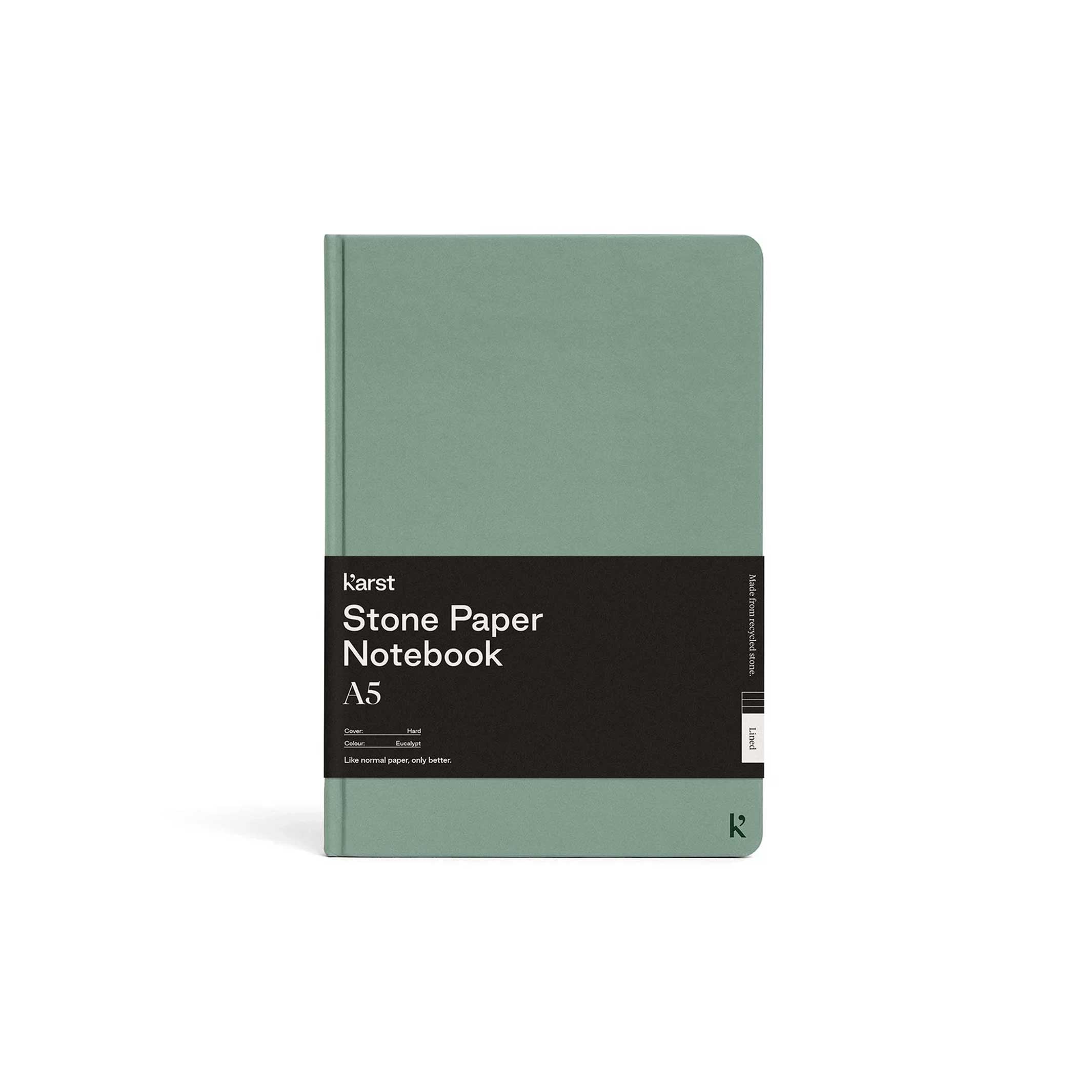 Hardcover NOTEBOOK A5 | Eukalyptus-grünes NOTIZBUCH | Karst Stone Paper