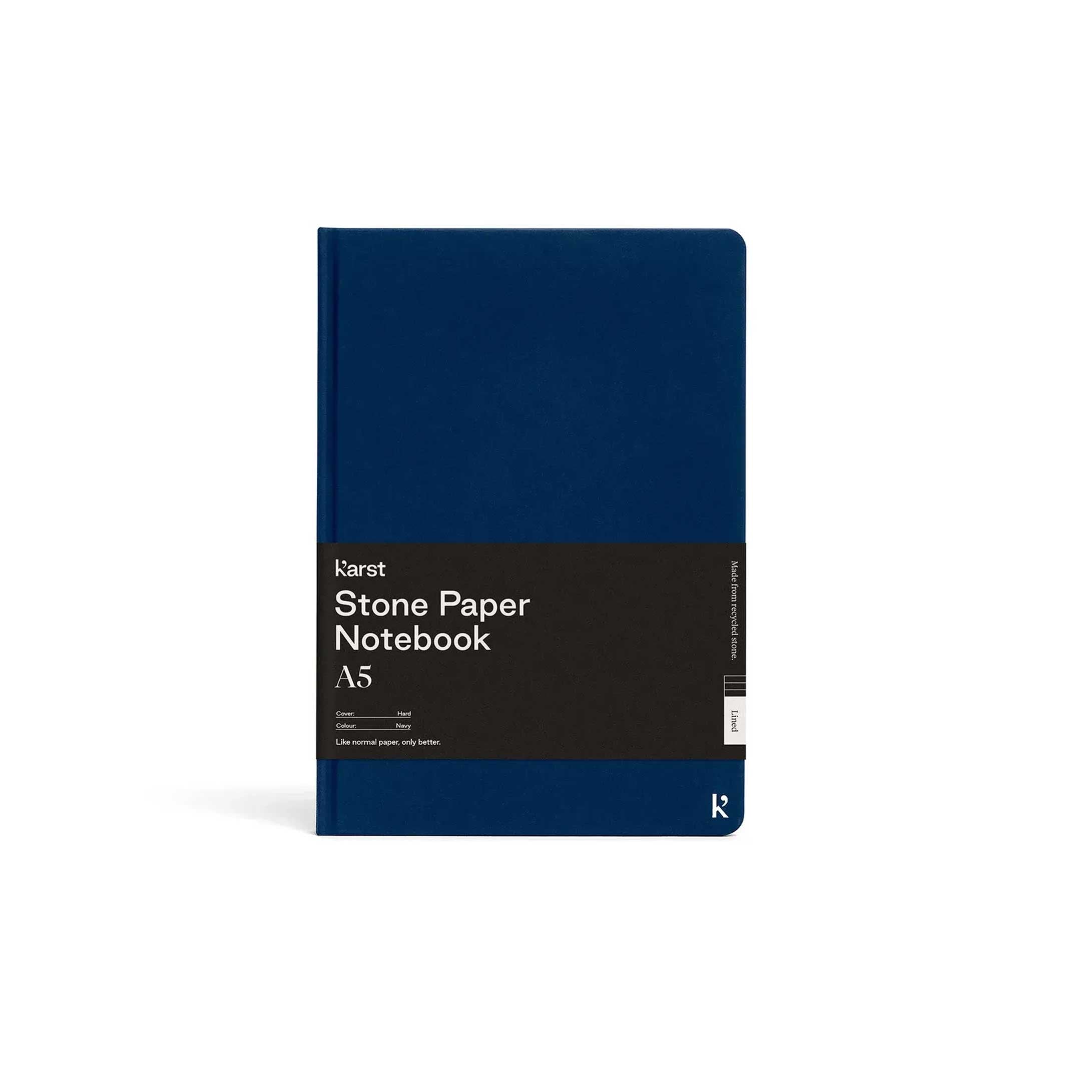 Hardcover NOTEBOOK A5 | Navy-blaues NOTIZBUCH | Karst Stone Paper