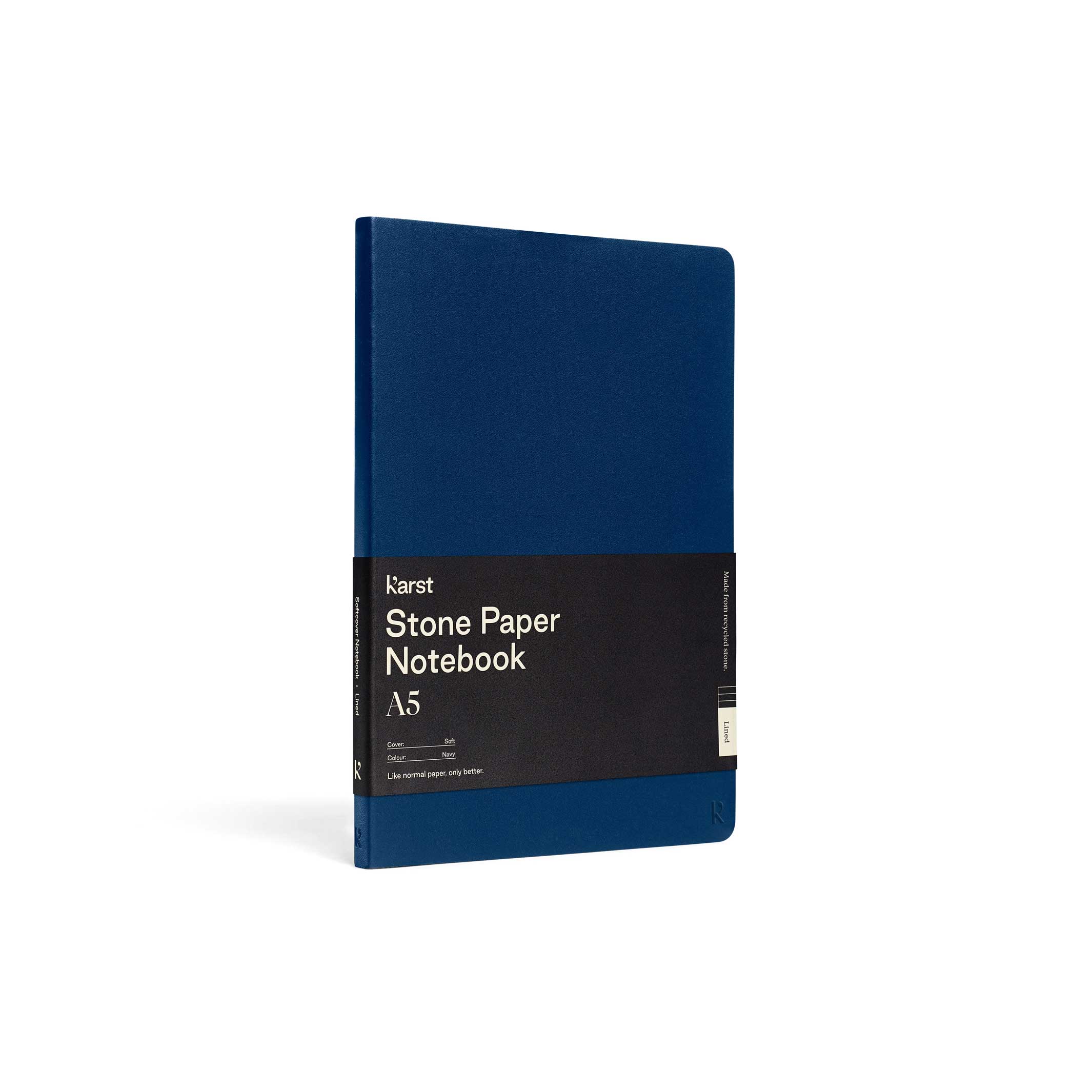 Carnet de notes à couverture souple A5 | CARNET bleu marine | Papier de pierre karstique