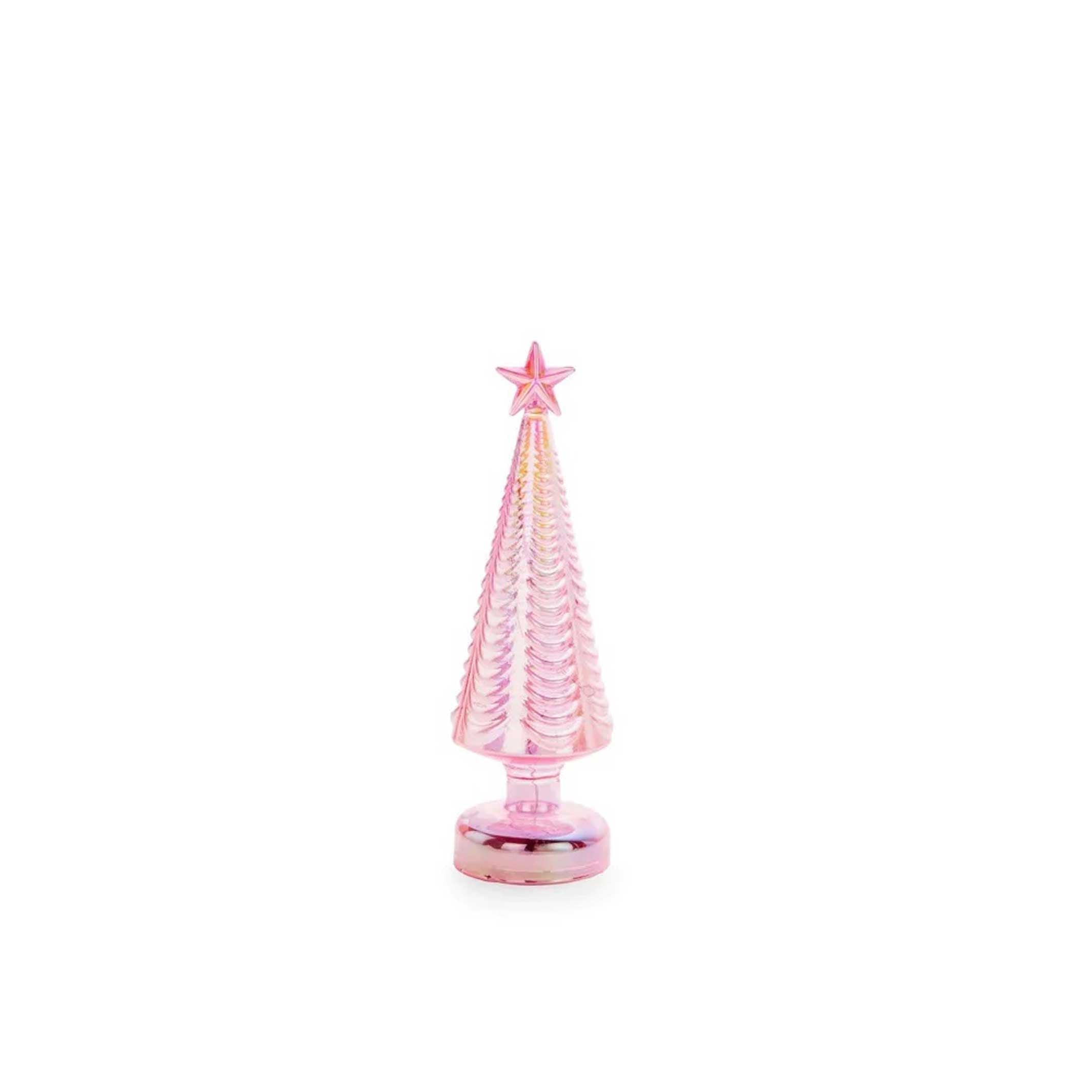 PINK STAR | LED lighted glass TREE | 23 cm high | MoMA