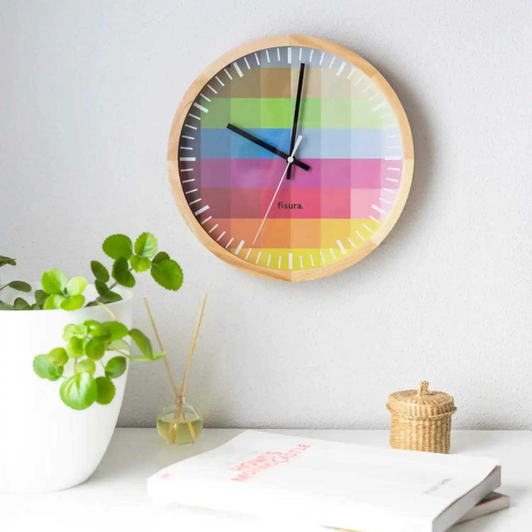 PIXEL | Multicolor WALL CLOCK | D=30 cm | Fisura