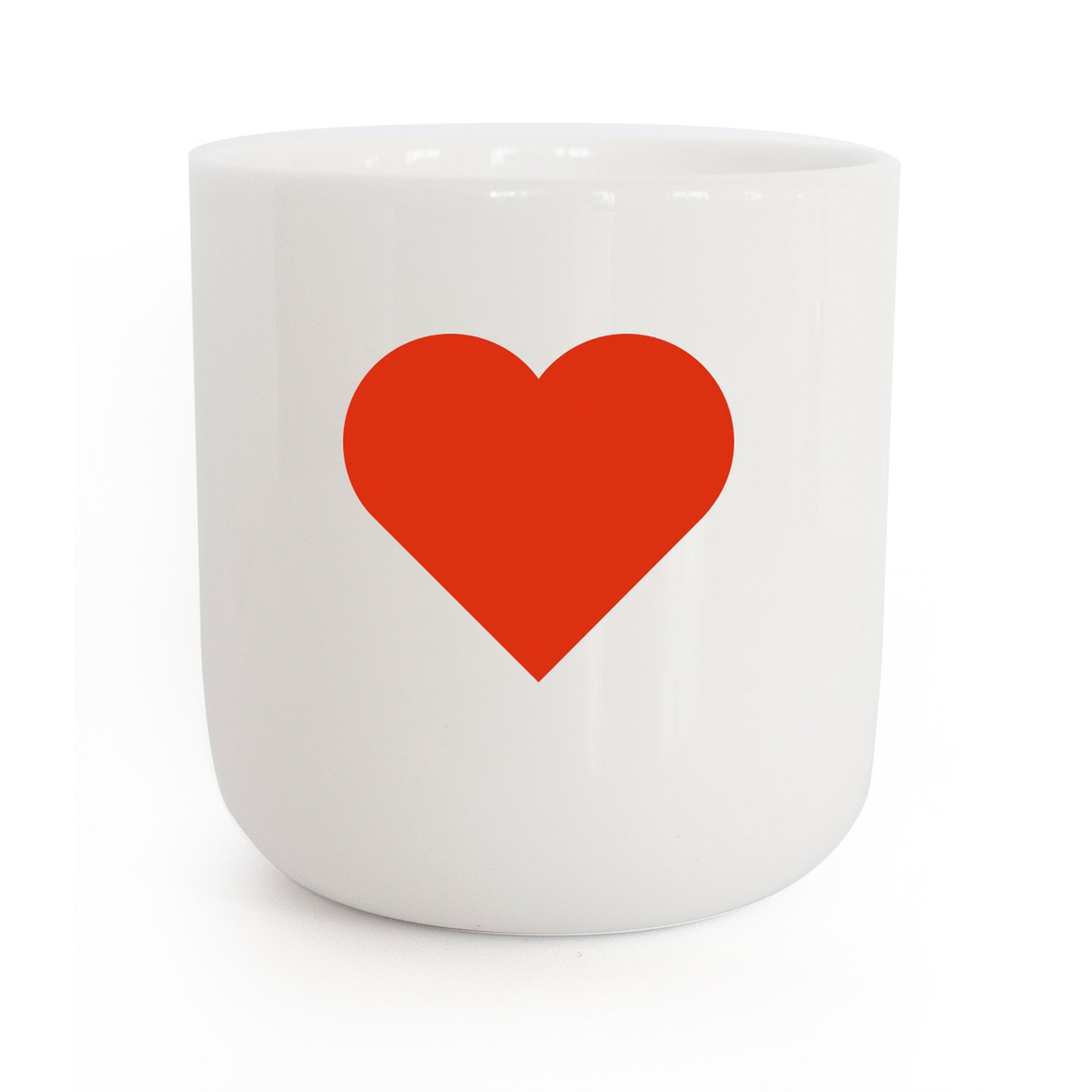 RED HEART | weisser Kaffee- & Tee-BECHER mit rotem HERZ | Letters & Glyphs Serie | PLTY