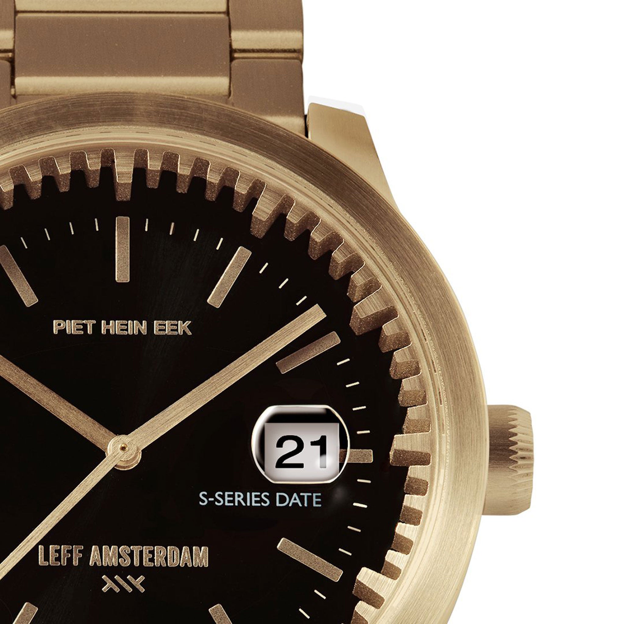 TUBE WATCH S42 Date | Silver stainless WATCH with date window | quartz movement | Ø42 mm | Piet Hein Eek | Leff Amsterdam