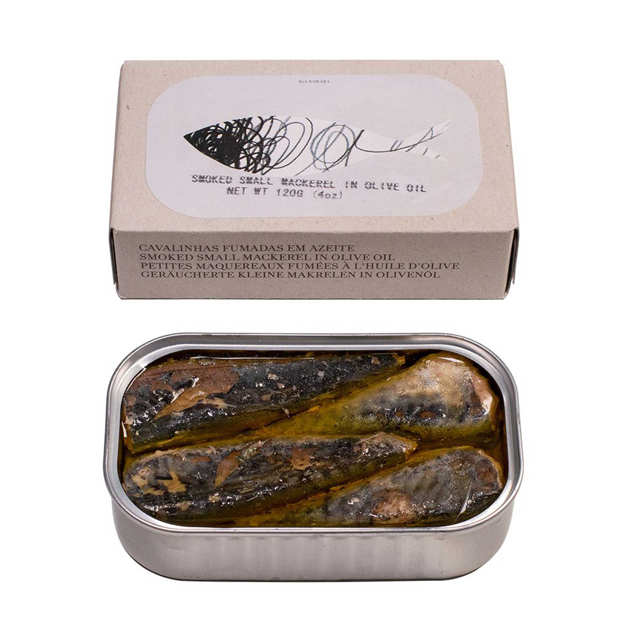 Smoked small MACKEREL in Extra Virgin Olive Oil | CANNED GOURMET FISH | 120 g | José Gourmet