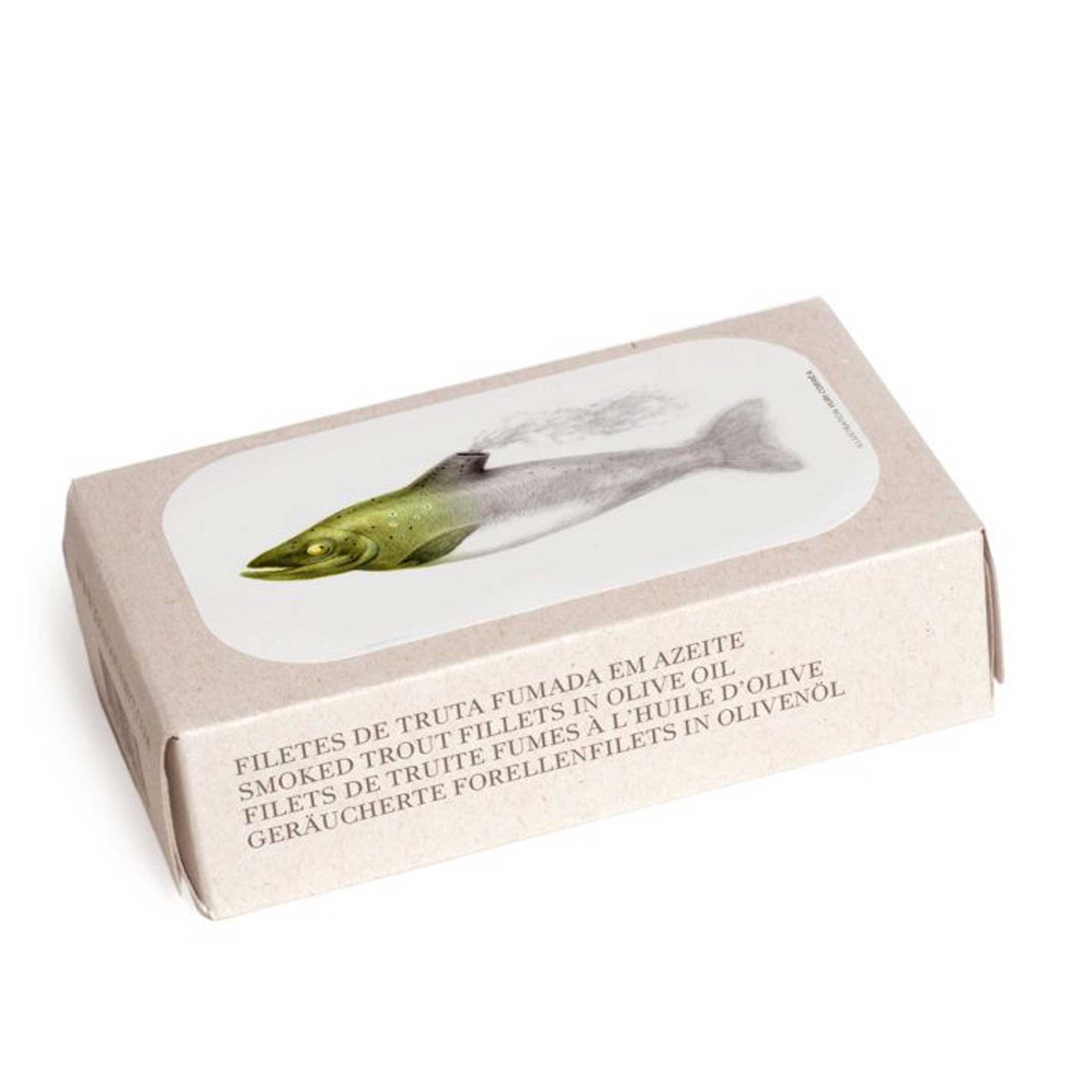 Smoked TROUT FILLETS in Olive Oil | CANNED GOURMET FISH | 90 g | José Gourmet
