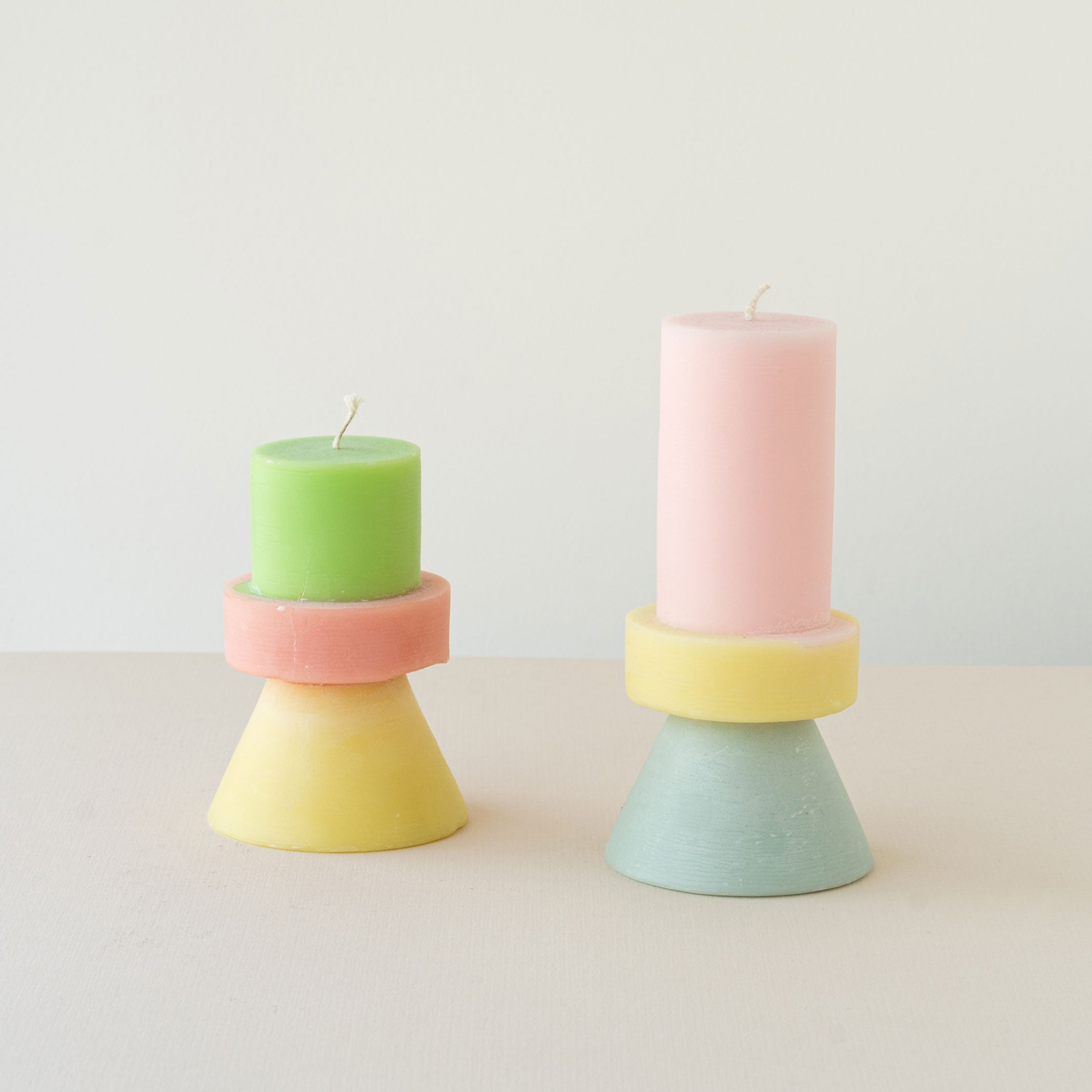 STACK CANDLE TALL | KERZE in Farben flosspink-paleyellow-mint | 30 Std. Brenndauer | YOD AND CO
