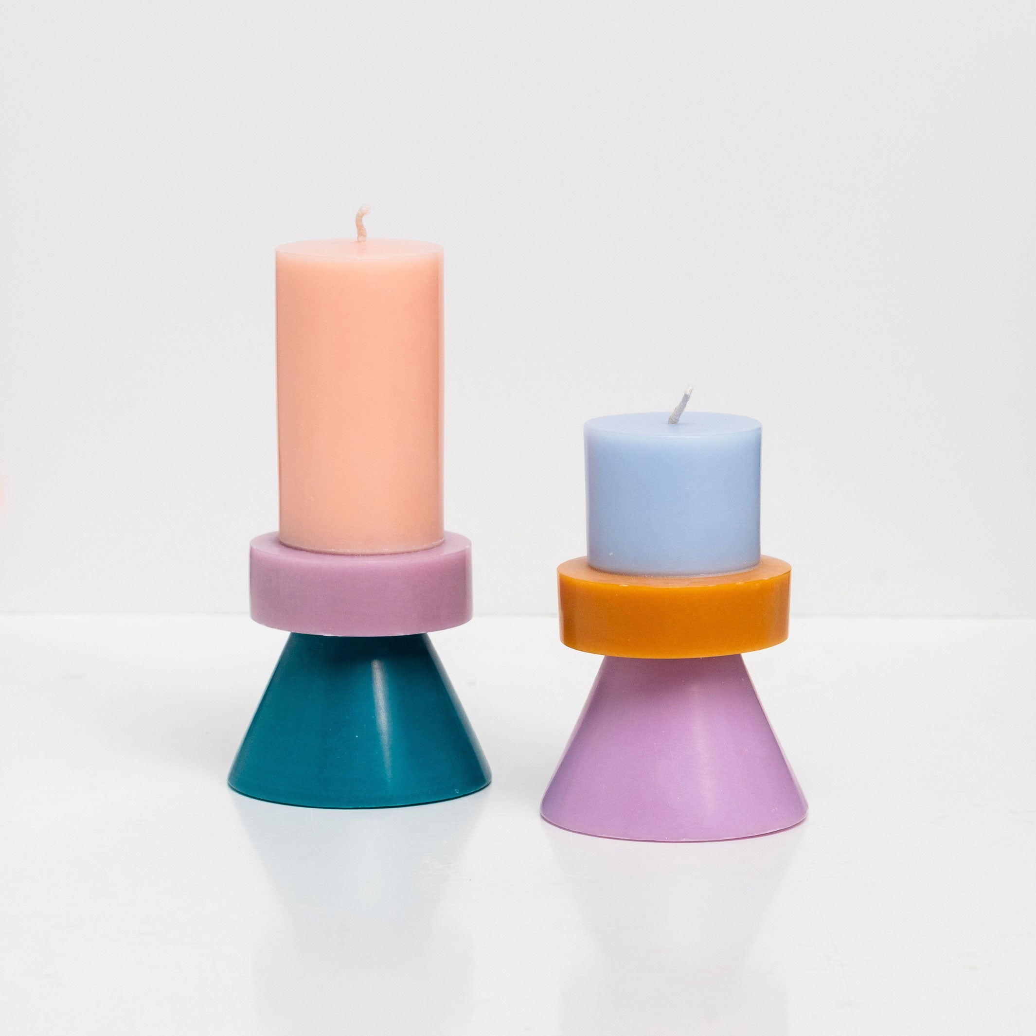 STACK CANDLE MINI | Colors sky-caramel-violet | 20 hrs. burning time | YOD AND CO