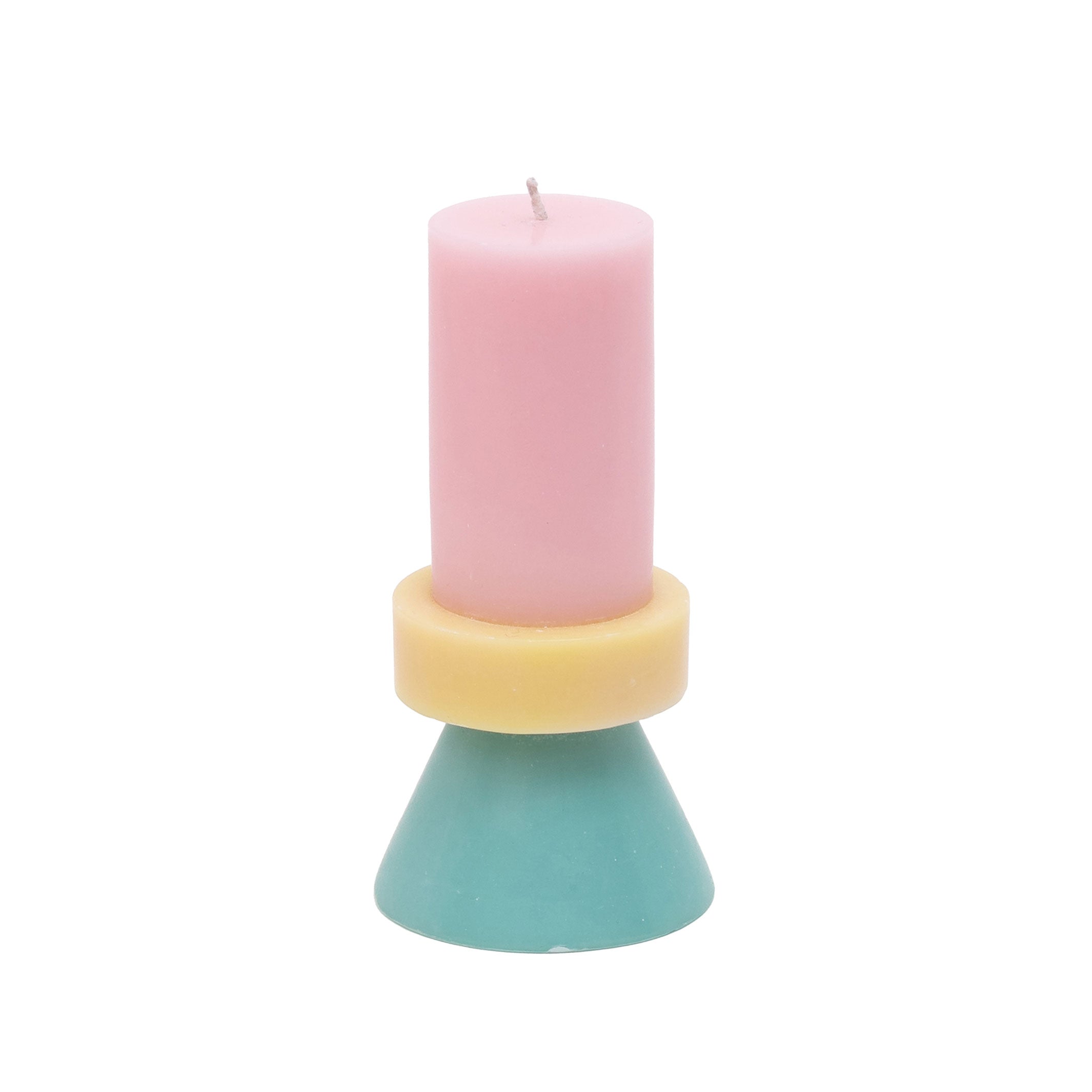 STACK CANDLE TALL | Colors flosspink-paleyellow-mint | 30 hrs. burning time | YOD AND CO