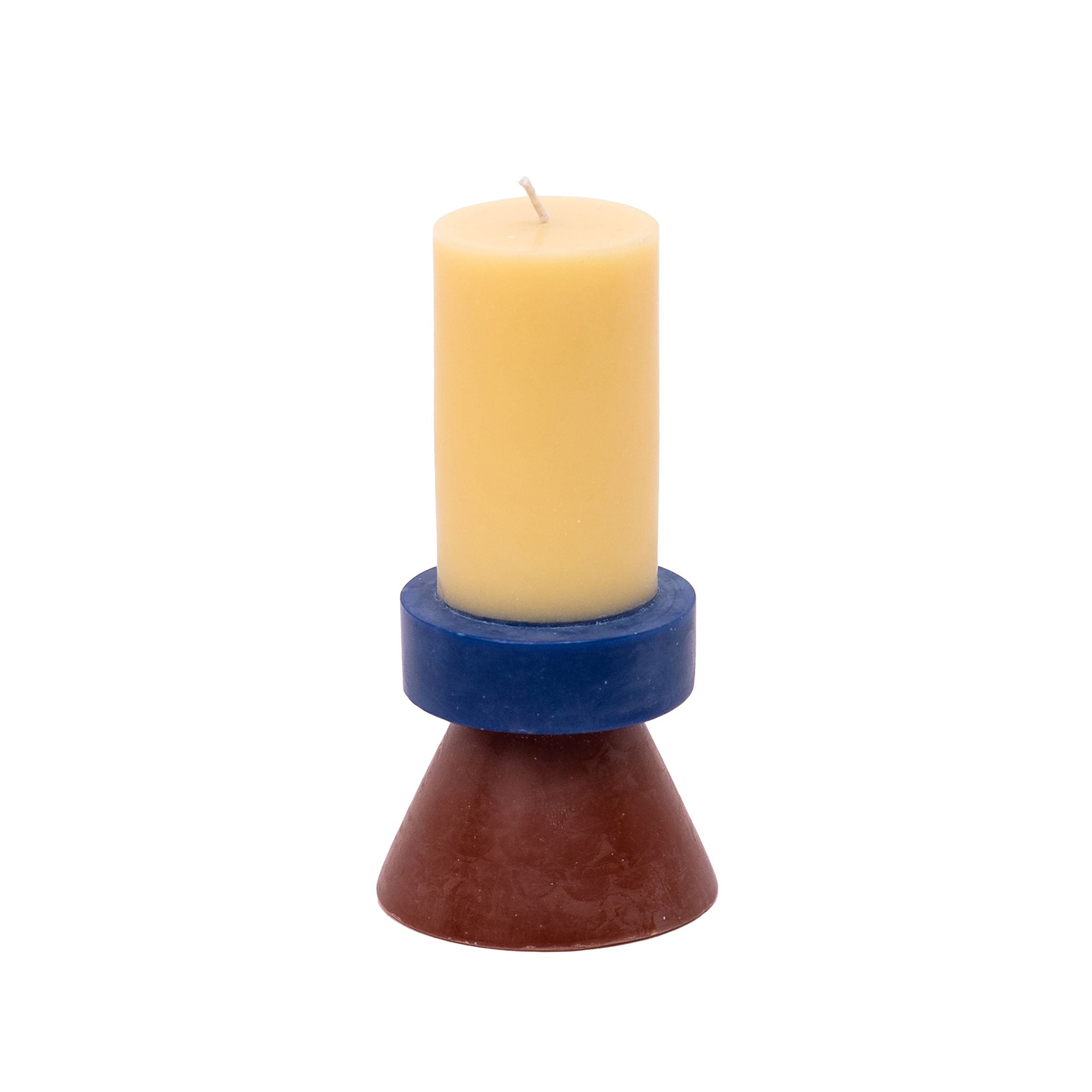 STACK CANDLE TALL | Colors banana-navy-chocolate | 30 hrs. burning time | YOD AND CO