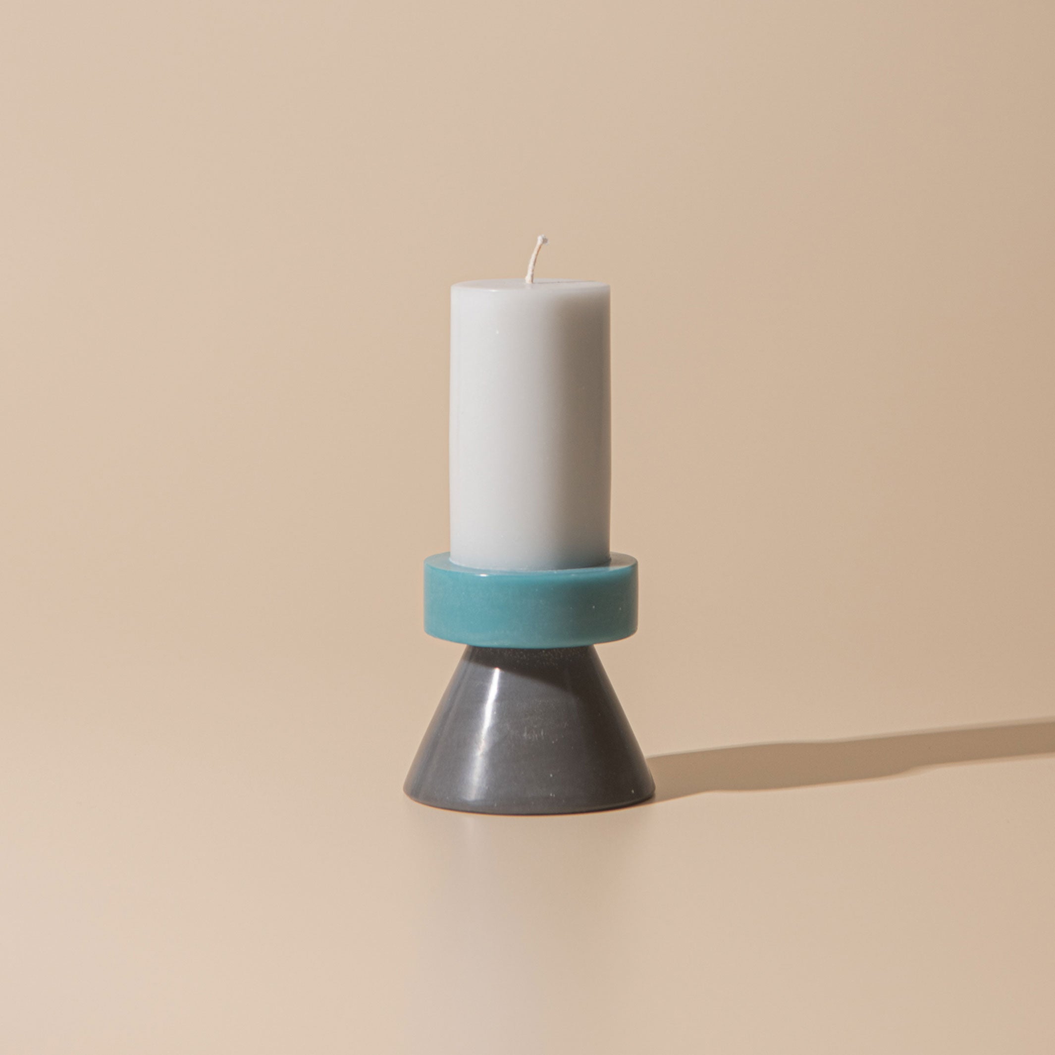 STACK CANDLE TALL | Colors lilac-turquoise-charcoal | 30 hrs. burning time | YOD AND CO