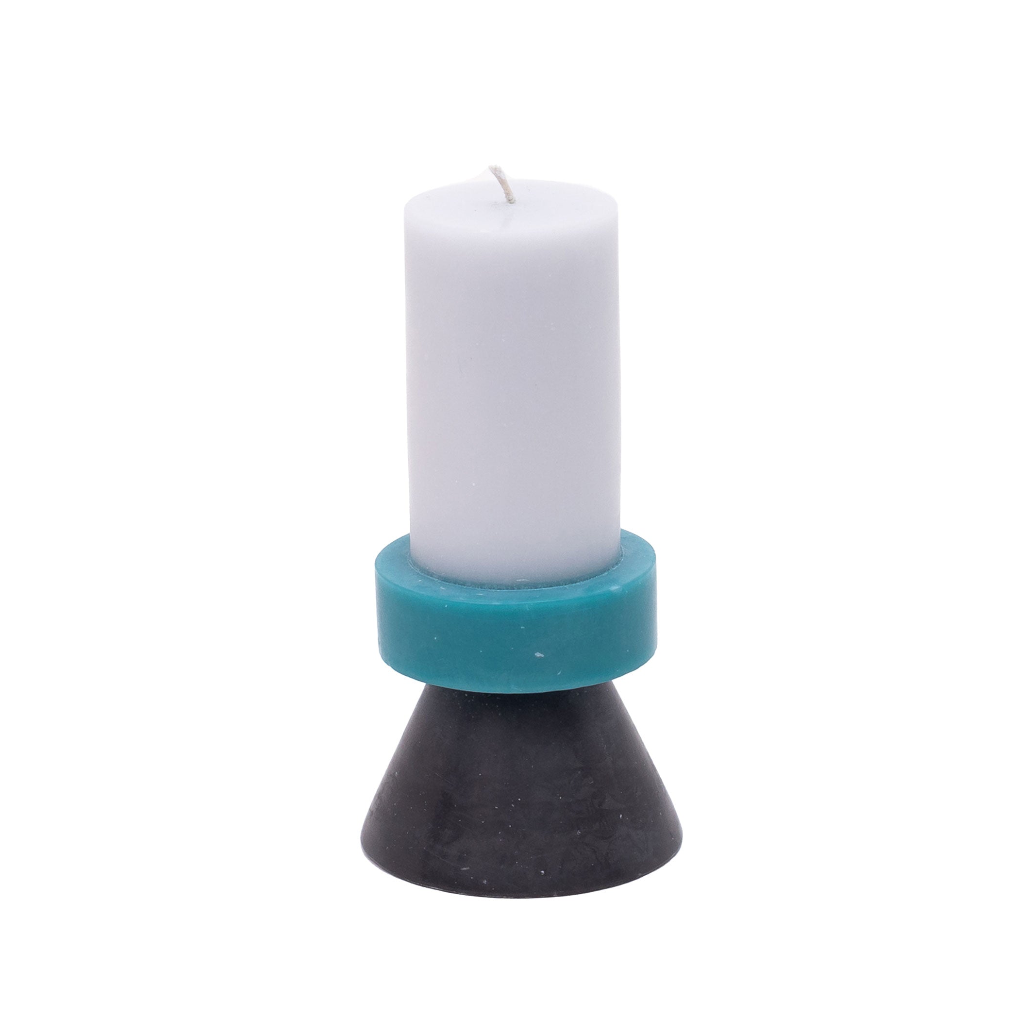 STACK CANDLE TALL | KERZE in Farben lilac-turquoise-charcoal | 30 Std. Brenndauer | YOD AND CO