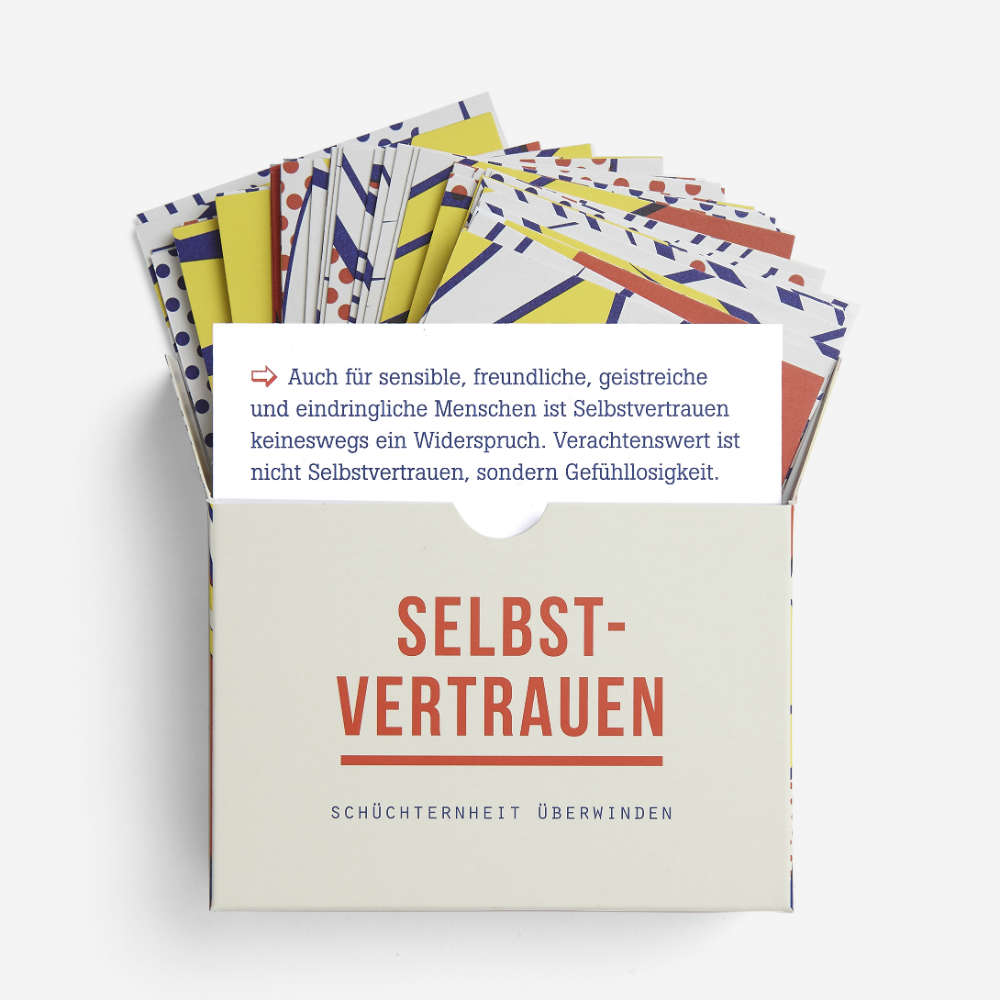 SELBSTVERTRAUEN | CARD SET ideas & questions to help us to find confidence and battle against timidity | German Edition | The School of Life