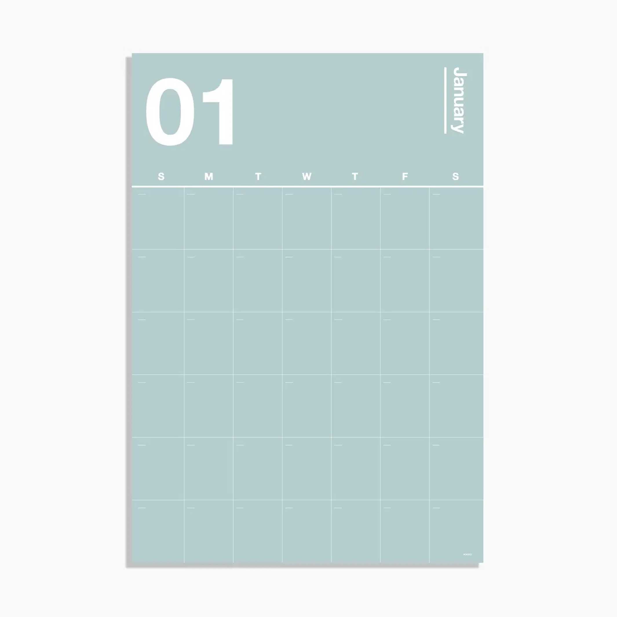 SPECTRUM | Earthy-colored & open-dated WALL PLANNER | 77x52 cm | Poketo