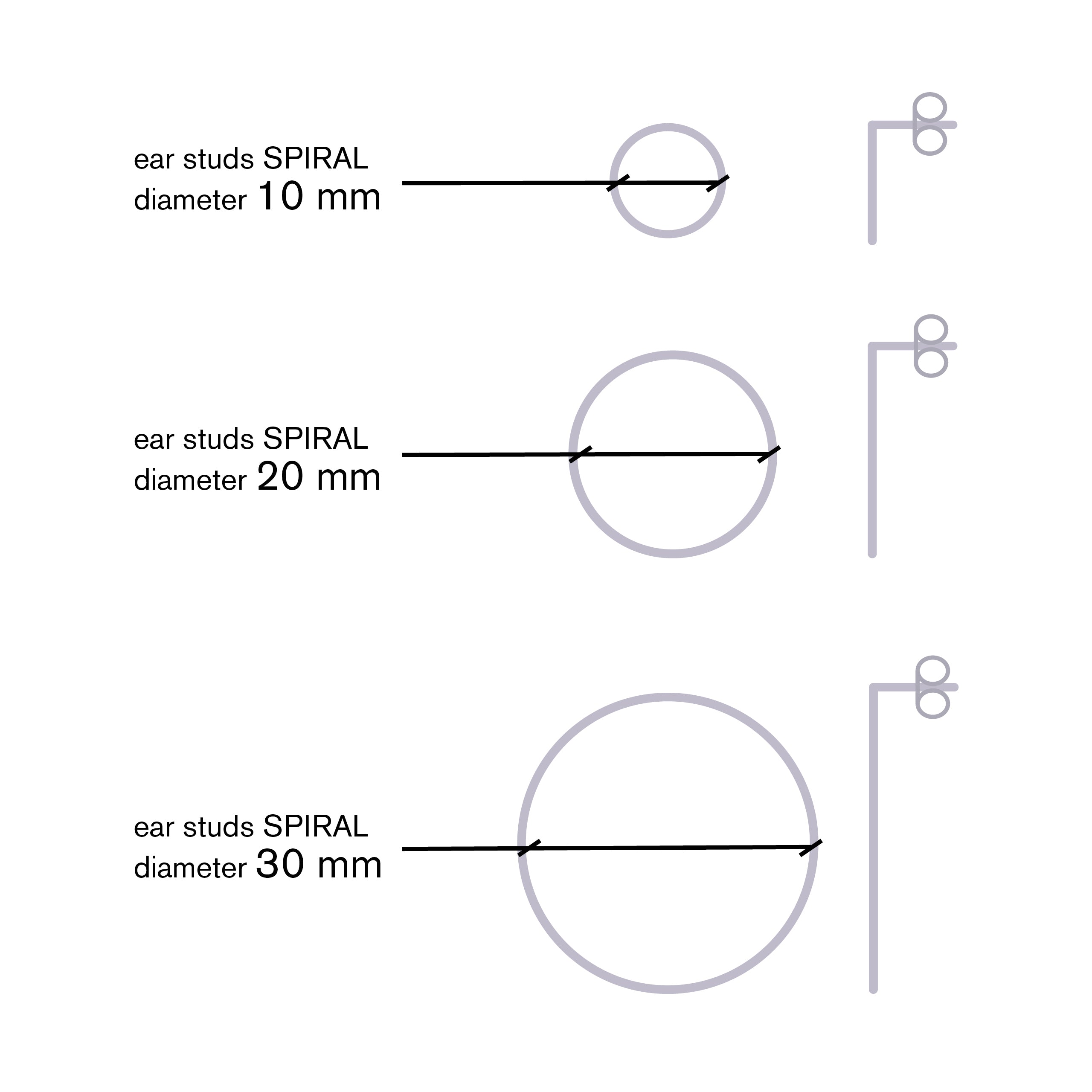SPIRAL |  matte EAR STUDS Sterling Silver 925 | D=10mm | Jonathan Radetz
