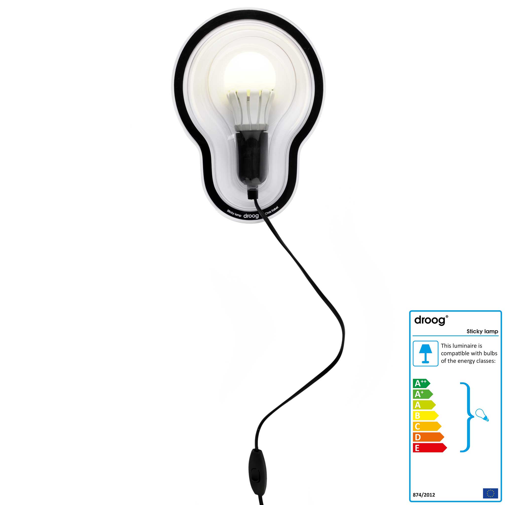 STICKY LAMP | selbstklebende WANDLEUCHTE | Chris Kabel | droog Design - Charles & Marie