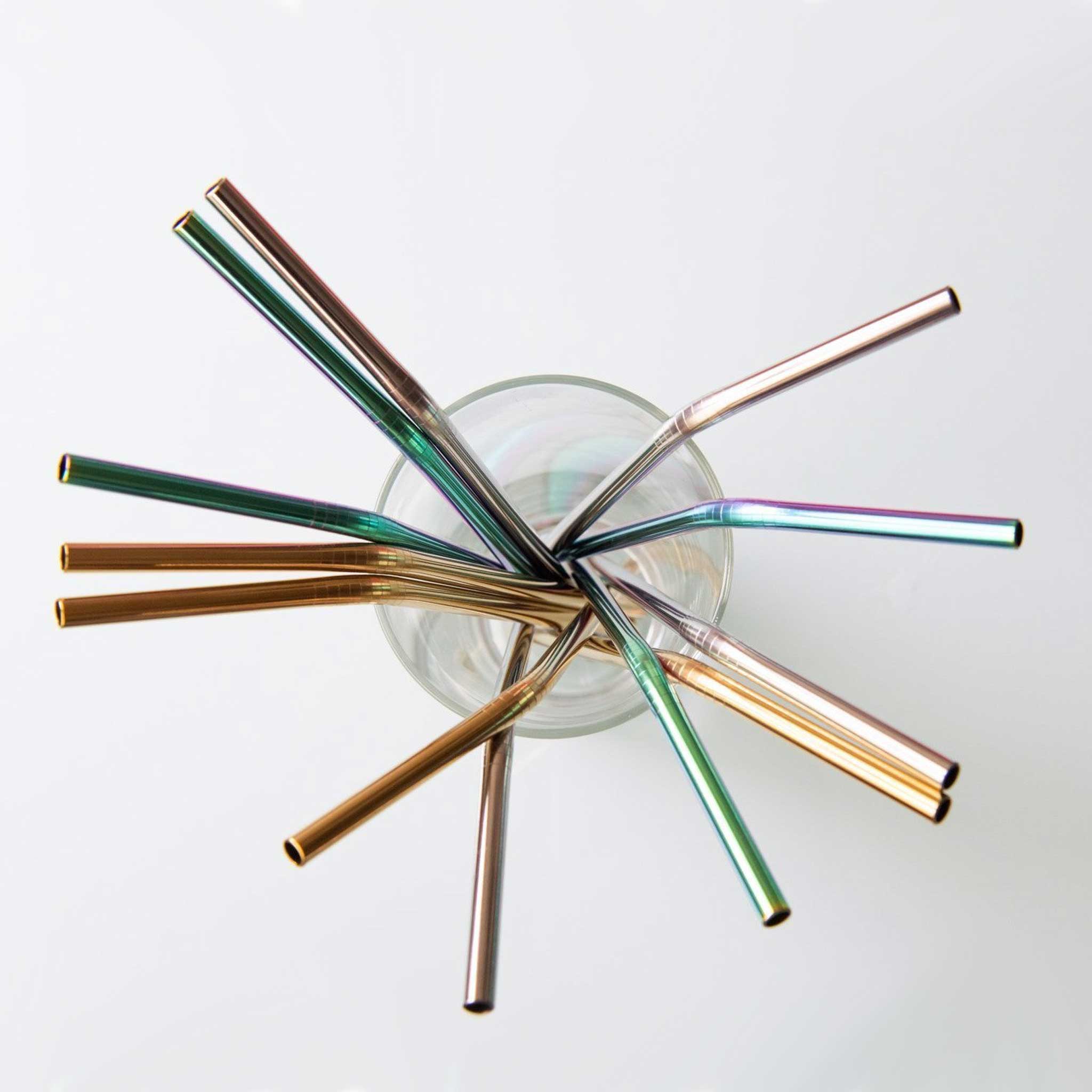 METAL STRAWS | Set of 4 with cleaning brush | Fisura