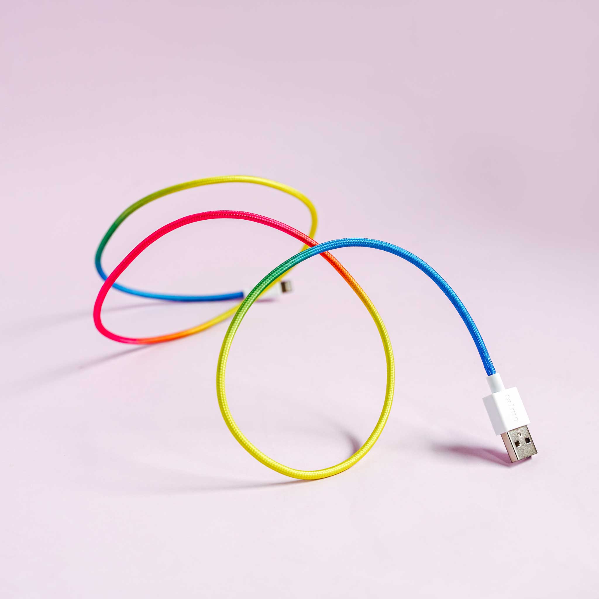 iPHONE USB to LIGHTNING textile CONNECTING & CHARGING CABLE | 100cm | RAINBOW | talmo