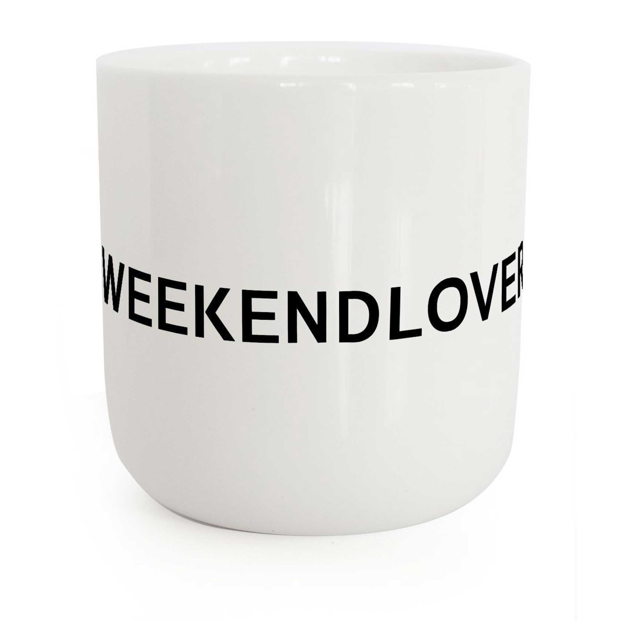WEEKENDLOVER | white coffee & tea MUG with black typo | Lyrics Collection | PLTY