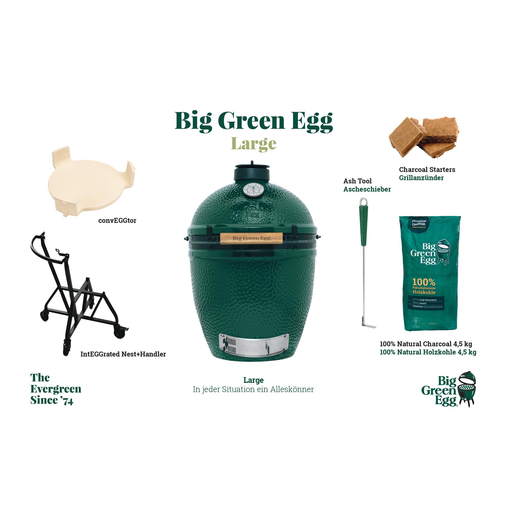 BIG GREEN EGG LARGE | KERAMIKGRILL | STARTER-SET | Big Green Egg