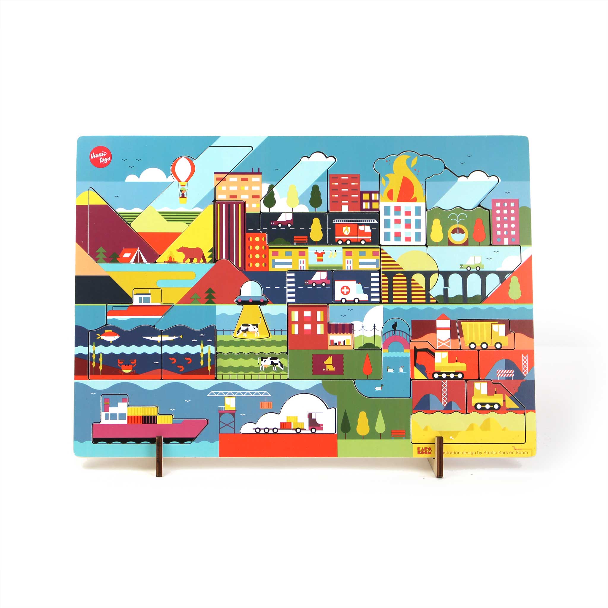 DESIGN PUZZLES | 30-teilige HOLZPUZZLES | 42x30 cm | Kars + Boom | Ikonic - Charles & Marie