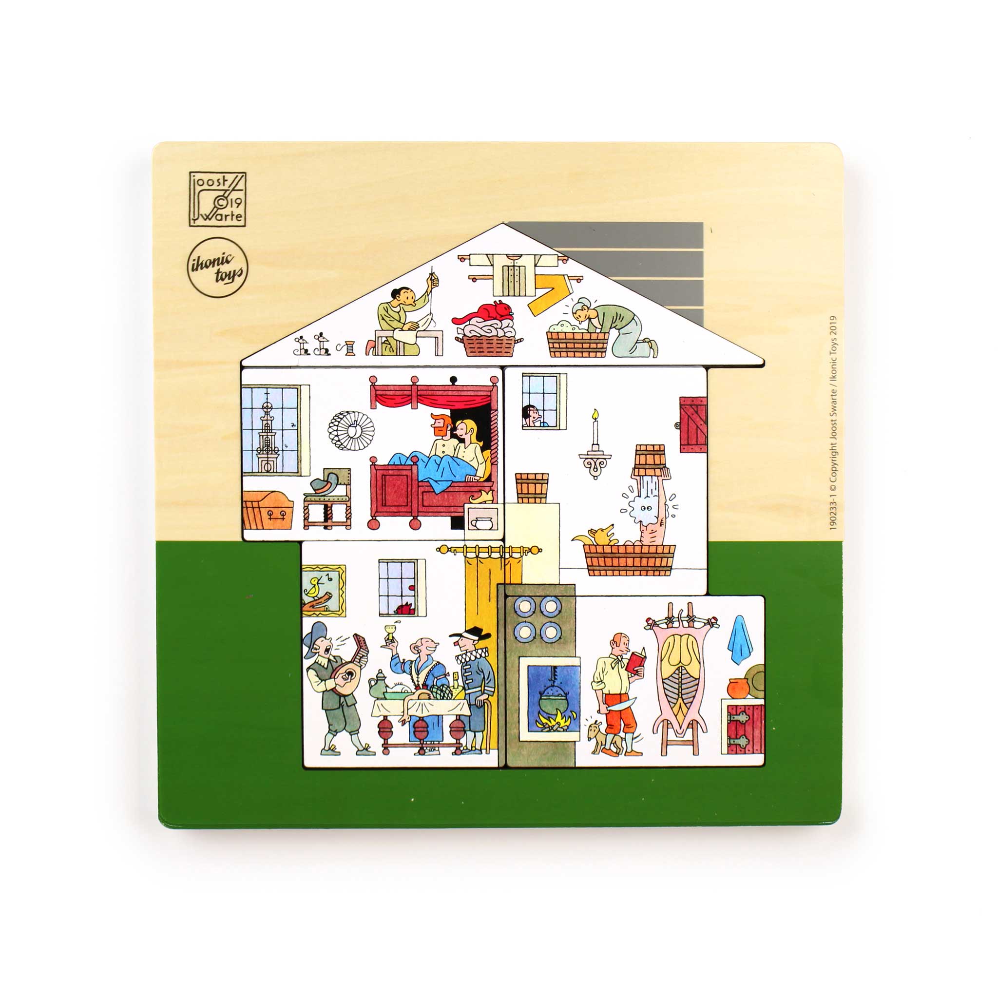 HOUSE PUZZLE | 15-teiliges HOLZPUZZLE | 30x30 cm | Joost Swarte | Ikonic - Charles & Marie
